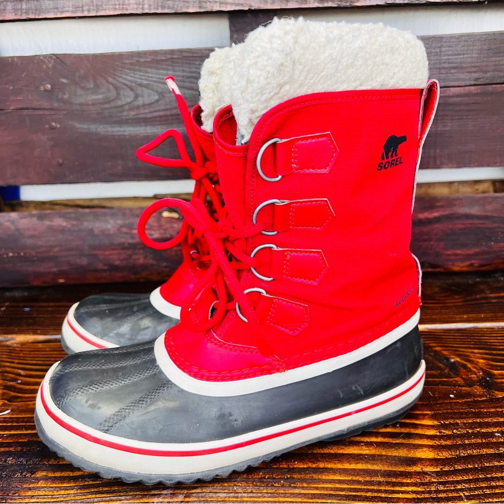 Sorel Red and Black Winter Boots